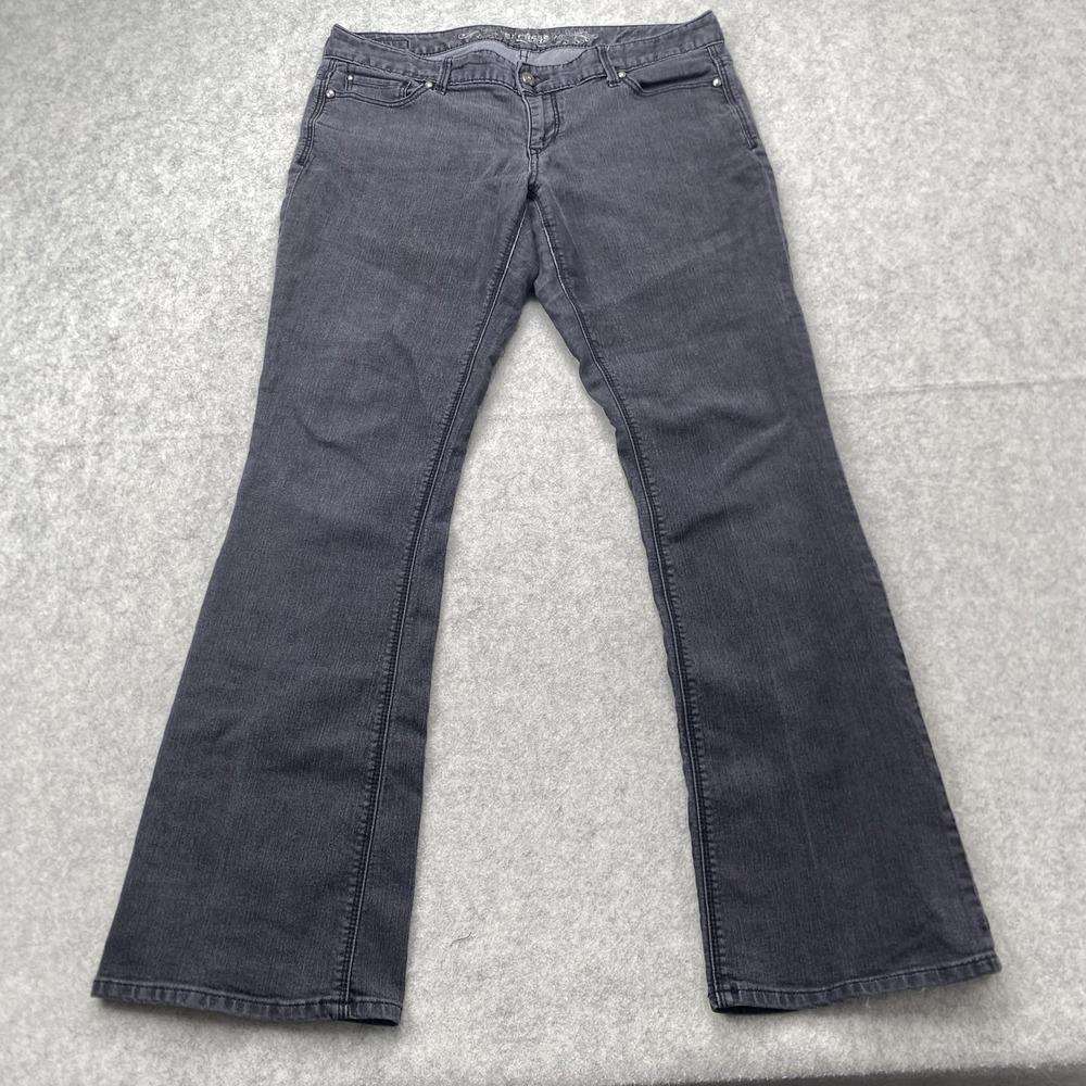 Express Stella Bootcut Jeans Womens 12R (35x31) Gray Charcoal Stretch Denim